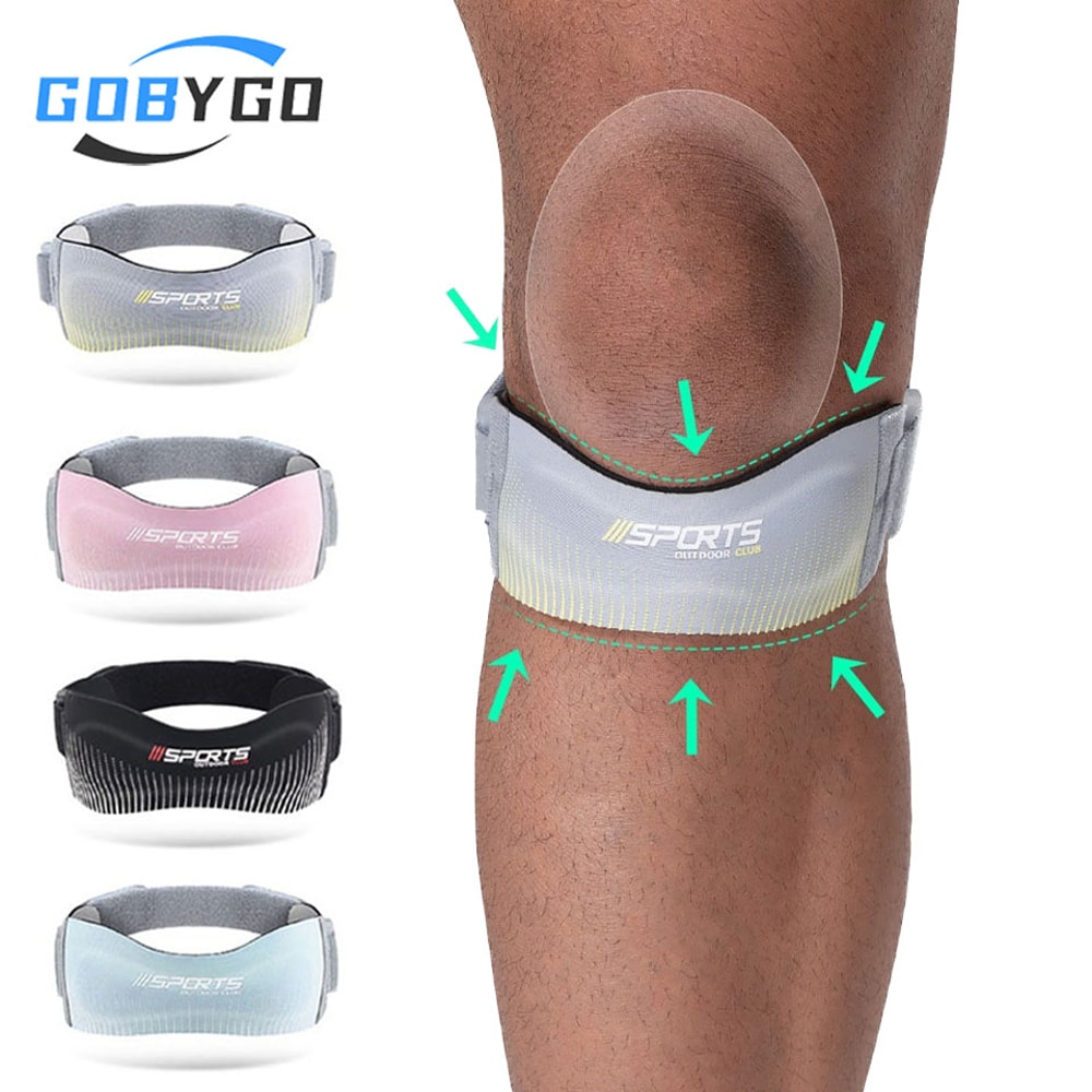 Adjustable Knee Sleeve, Sports Patella Strap, Compression Knee Pads, Shock Absorption Support, Outdoor Running