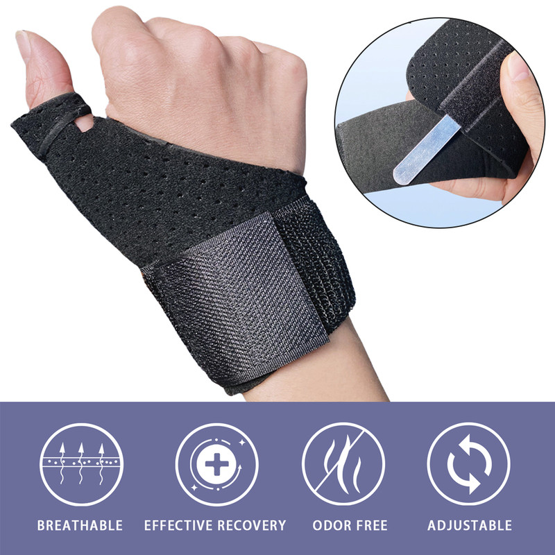 Thumb and Wrist Brace, Reversible Support Splint, Carpal Tunnel, Arthritis, Tendonitis, Sprained Finger Aid