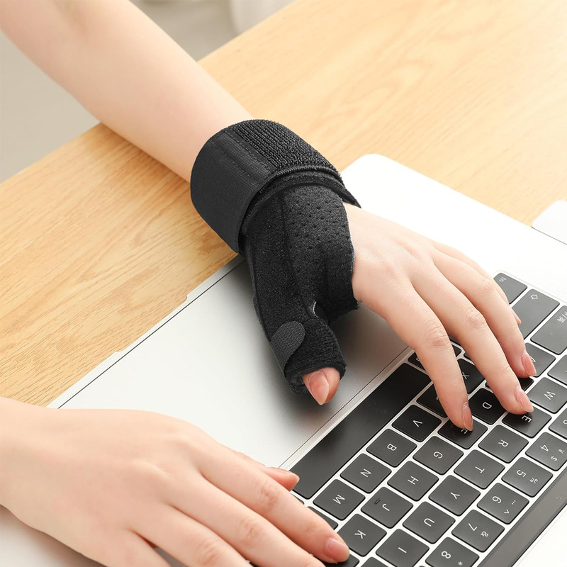 Thumb and Wrist Brace, Reversible Support Splint, Carpal Tunnel, Arthritis, Tendonitis, Sprained Finger Aid