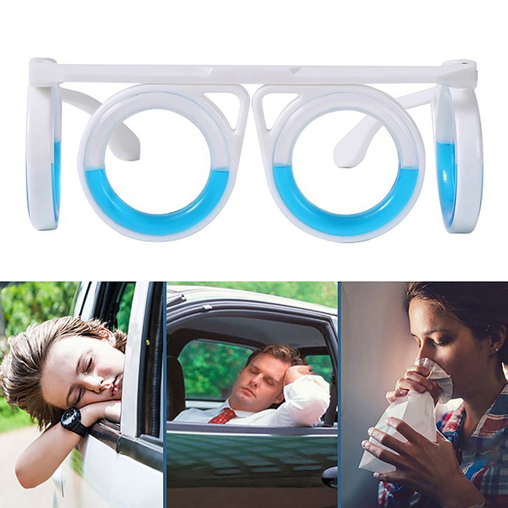 Portable Anti-Sickness Glasses For Children Adult, Anti-Motion Sickness Liquid Glasses, Lensless Driving Sickness Goggle