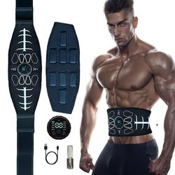 ems muscle stimulator, abdominal muscle toner, waist trainer, electric toning belt, usb recharge, fitness massager