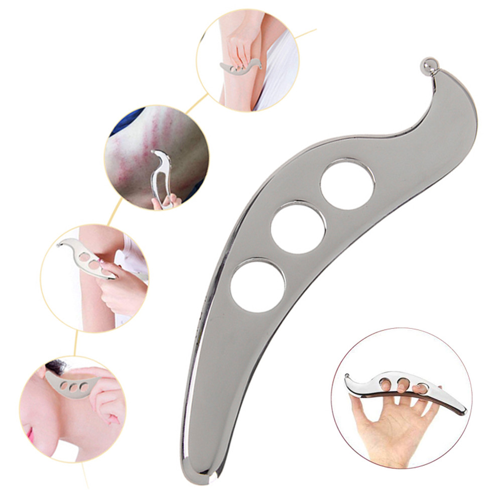 Manual Massage Gua Sha Tool, Stainless Steel Scraping Board, Pain Relief Therapy, Myofascial Release Tissue Mobilization