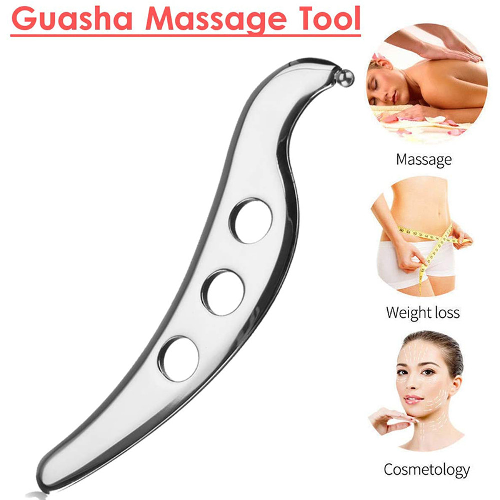 Manual Massage Gua Sha Tool, Stainless Steel Scraping Board, Pain Relief Therapy, Myofascial Release Tissue Mobilization