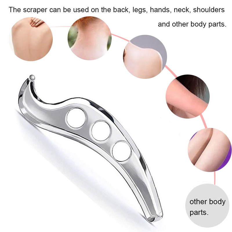 Manual Massage Gua Sha Tool, Stainless Steel Scraping Board, Pain Relief Therapy, Myofascial Release Tissue Mobilization