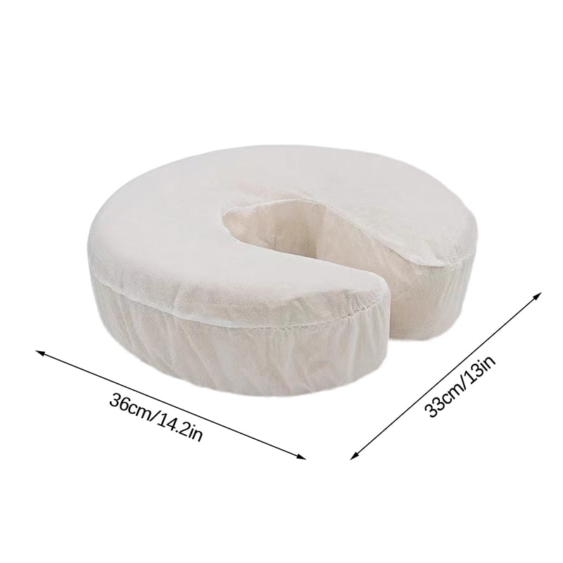 White UShaped Pillowcase 50 Pcs Disposable Headrest Covers Fitted Elastic NonWoven Massage Face Res 4