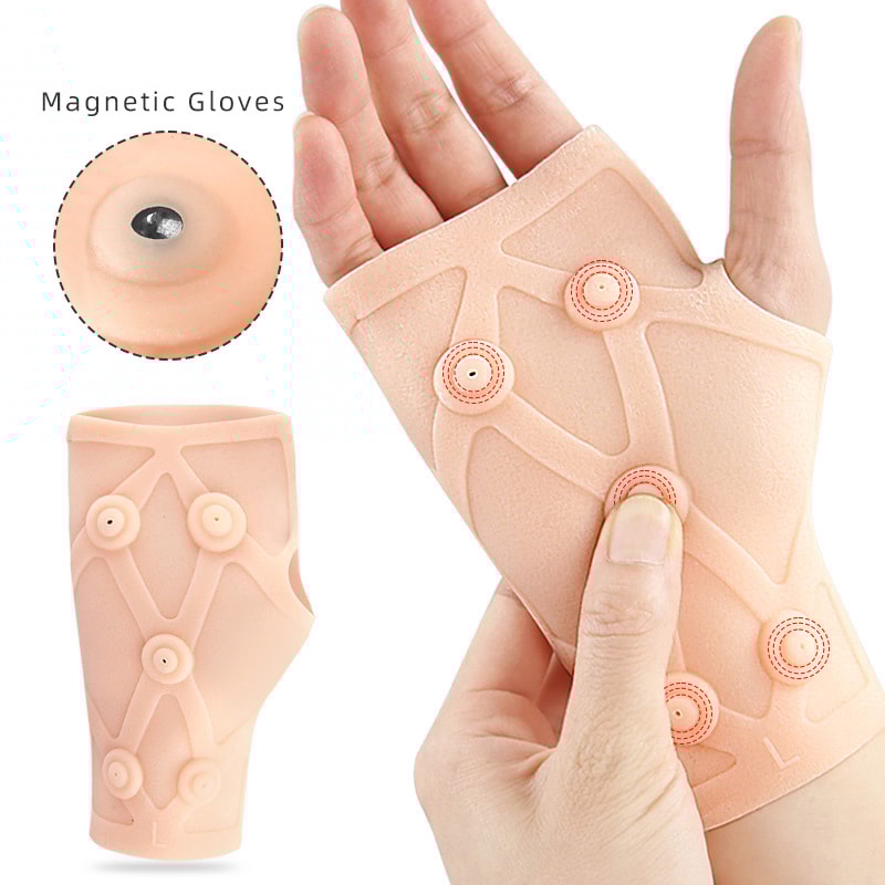 Hand Tendonitis Pain Relief Glove, Silicone Gel Protector, Magnetic Therapy Wrist Support, Carpal Tunnel Glove