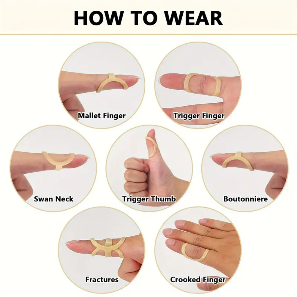 Flexible Finger Fixing Splint Kit, Protector Ring Sheath, Hammer Shaped Fixator for Injury Support Rehabilitation