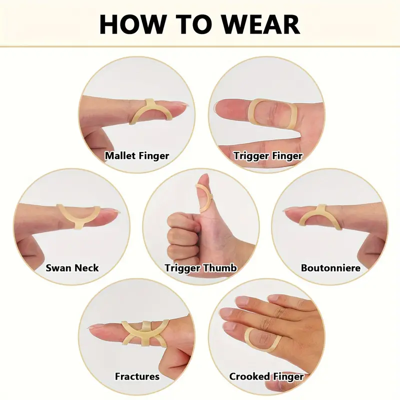 Flexible Finger Fixing Splint Kit, Protector Ring Sheath, Hammer Shaped Fixator for Injury Support Rehabilitation