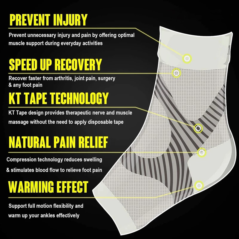 Plantar Fasciitis Socks Sleeves Sports Ankle Brace Compression Foot Arch Support Achilles Tendoniti 2