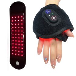 red and near infrared light therapy wrist band, rechargeable cordless 48 led hand wrap, pain relief for finger wrist