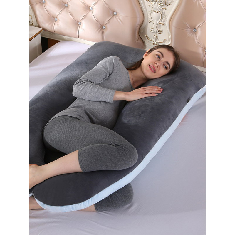 U Type Lumbar Pillow, Soft Fleece Pregnant Pillow, Side Protect Cushion for Pregnancy Women