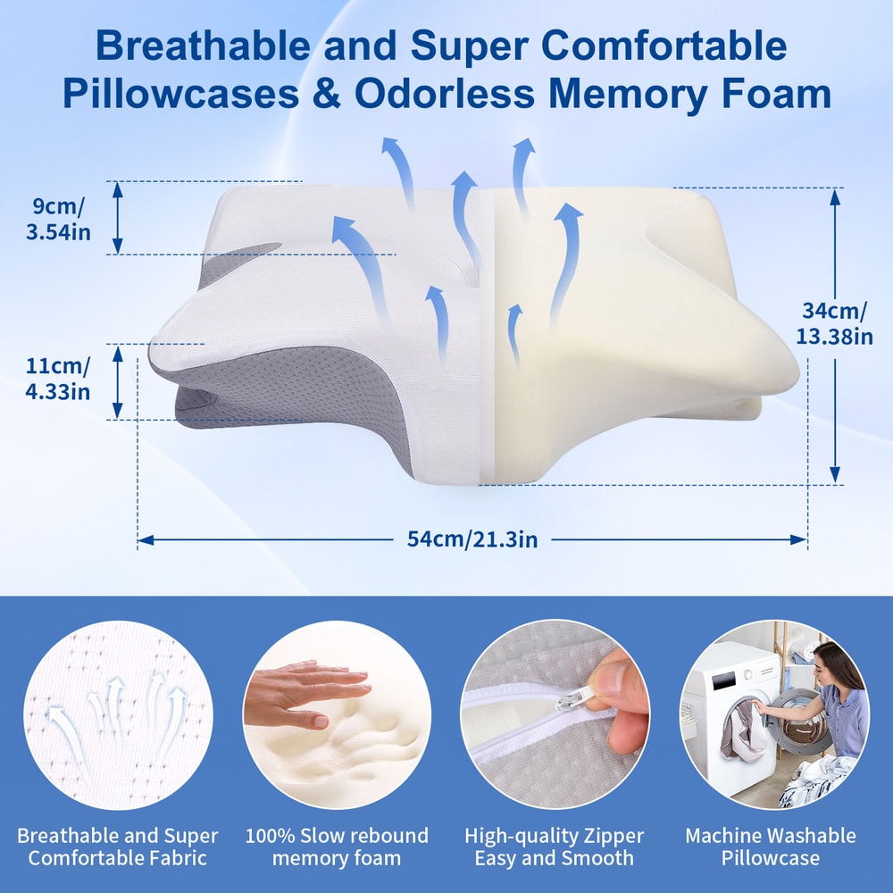 Ergonomic Memory Foam Pillow For Neck And Shoulder Pain Relief Pulatree Cervical Pillow Supportive 4