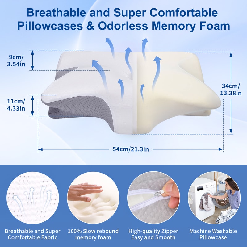 Ergonomic Memory Foam Pillow For Neck And Shoulder Pain Relief Pulatree Cervical Pillow Supportive 4