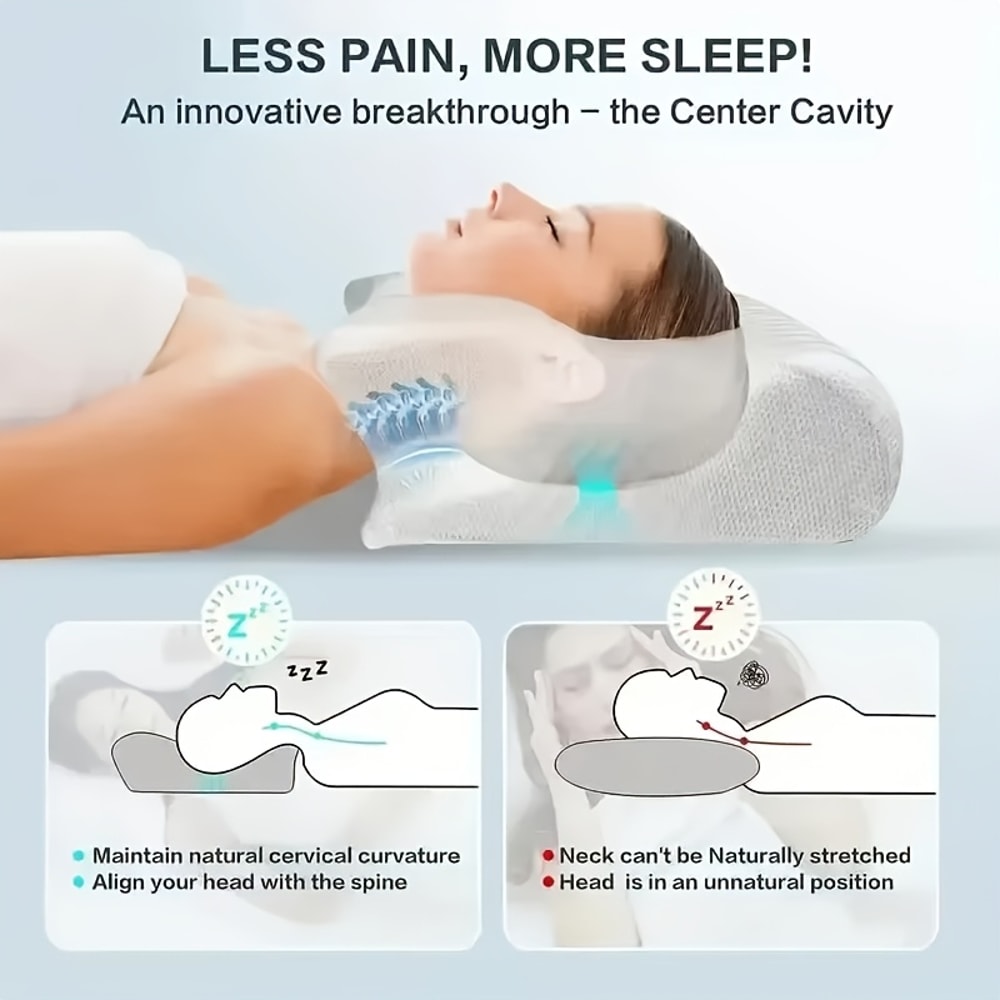 Light Gray Memory Foam Cervical Pillow Neck Shoulder Relief Perfect Gift Ideal For Side Stomach Bac 2