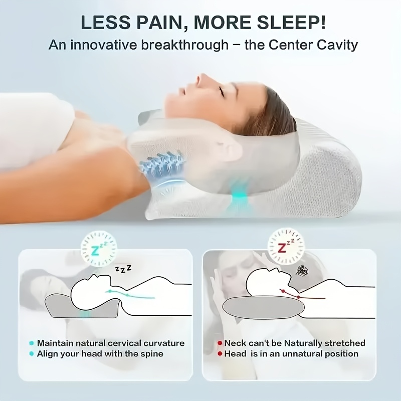 Light Gray Memory Foam Cervical Pillow Neck Shoulder Relief Perfect Gift Ideal For Side Stomach Bac 2