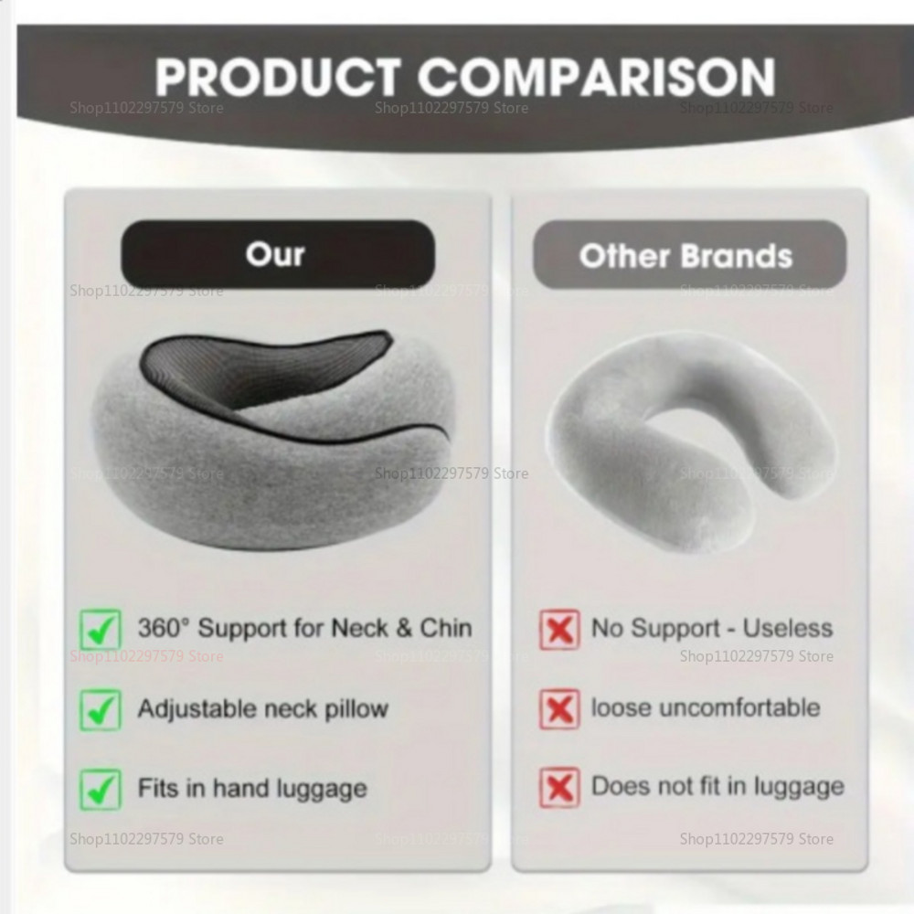 U Shaped Pillow Travel Neck Pillow Memory Foam Snail Pillow Soft Travel Neck Support Sleep Pillow F 1