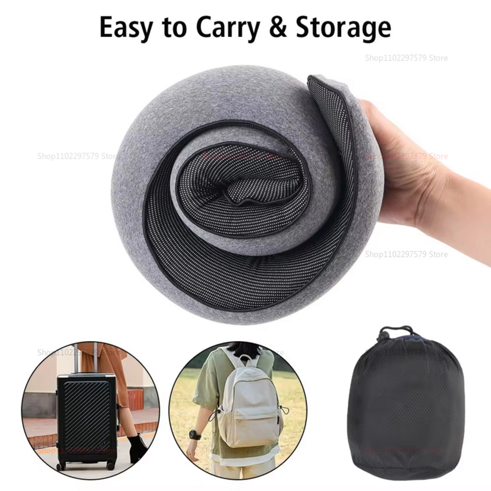 U Shaped Pillow Travel Neck Pillow Memory Foam Snail Pillow Soft Travel Neck Support Sleep Pillow F 5