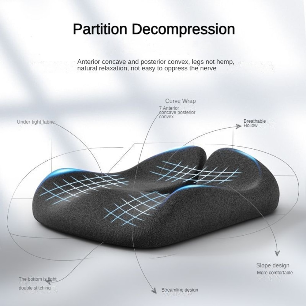 Orthopedic Memory Foam Coccyx Cushion Comfort Car Seat Cushion New Tailbone Sciatica Back Pain Reli 2