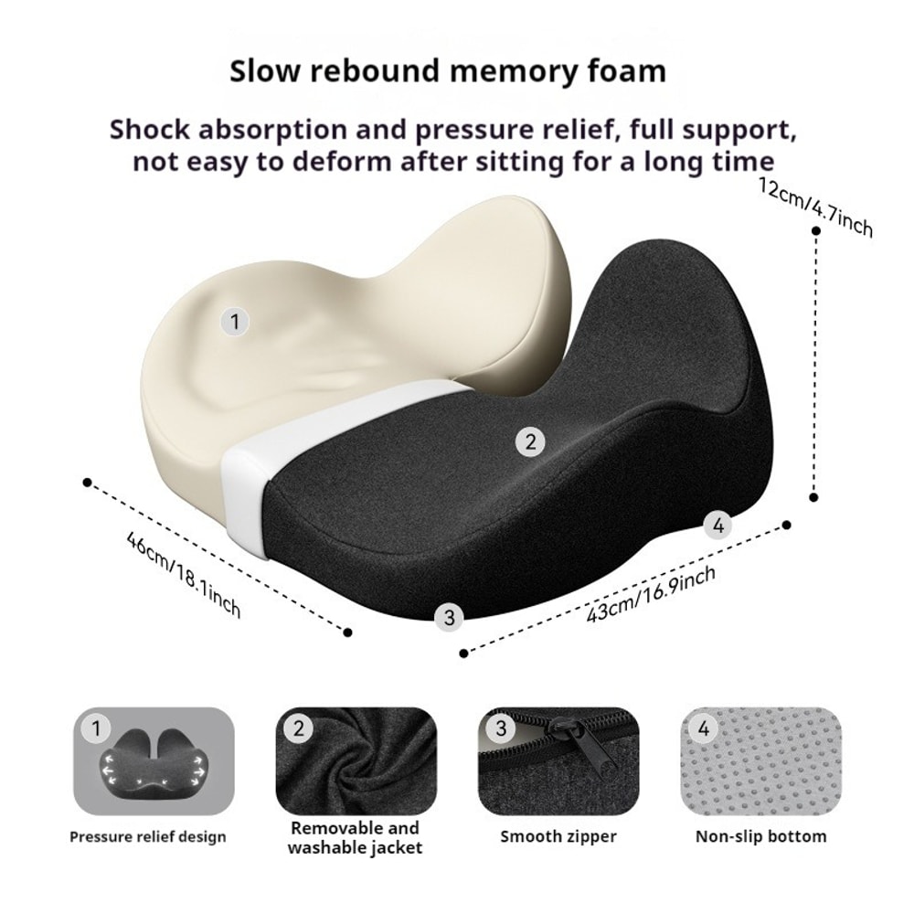 Breathable Seat Pad For Office Chair Thickened Memory Foam Cushion Relieve Back Pain And Hemorrhoid 3