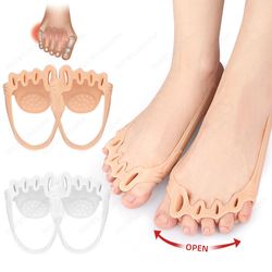 overlapping toe separator, 5 holes toe splitter, breathable foot care tools, toe separators straightener, forefoot pads