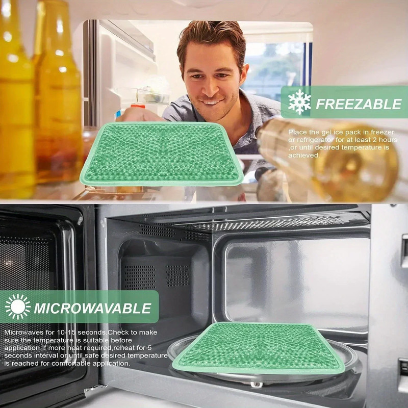 Reusable Hot Cold Gel Ice Pack, Pain and Swelling Relief for Knee, Back, Ankle, Foot, Elbow, Wisdom Tooth, Therapy