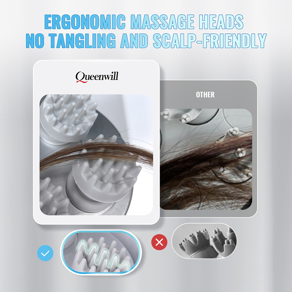 Mini Scalp Massager Electric Smart Head Massager, Wireless Waterproof Body Massage, TYPE C Neck Deep Tissue Kneading