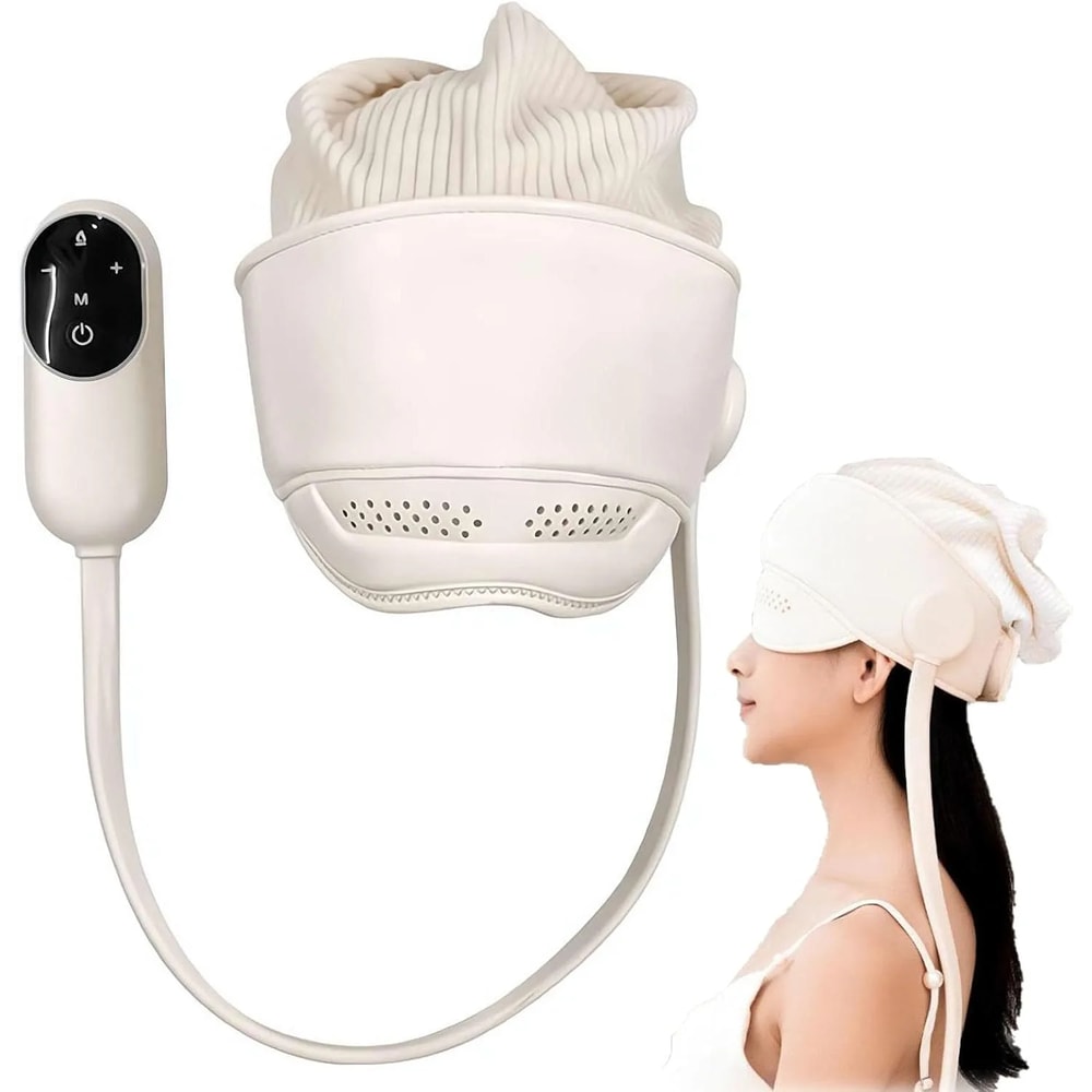 Air Pressure Eye Hot Compress, Graphene Heating Head Massager, Deep Relaxation and Better Sleep