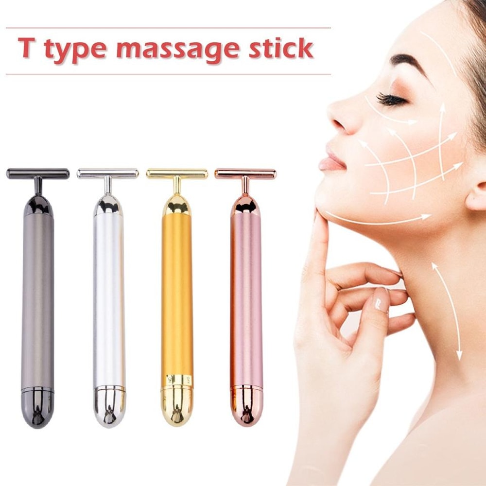 Waterproof Pulse Firming Massager Portable Energy Beauty Bar T Shaped Face Roller Eye Pouch Remover 3
