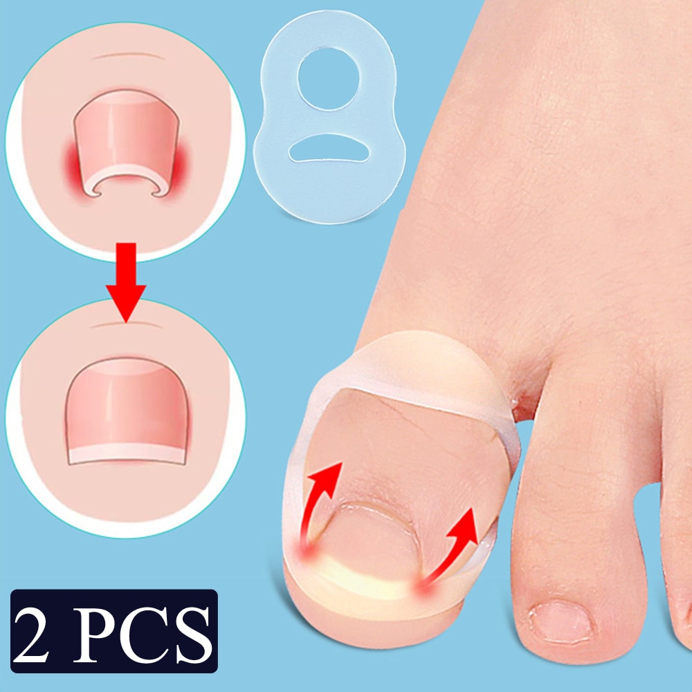 Invisible Ingrown Toe Nail Straightening, Silicone Toenail Correction Tool, Durable Reusable Protector for Foot Care