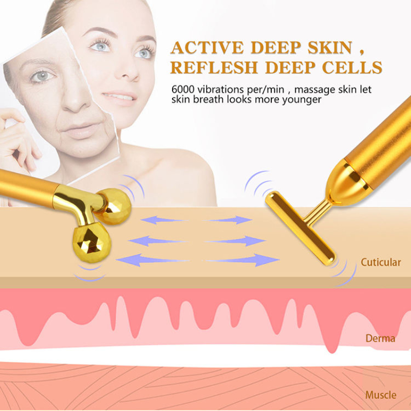 Facial Roller Massager, Electric Beauty Bar, Face Slimming Tool, Vibrating Skin Care Roller, Anti Wrinkle Lifting Device