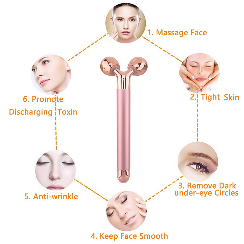 Facial Roller Massager, Electric Beauty Bar, Face Slimming Tool, Vibrating Skin Care Roller, Anti Wrinkle Lifting Device