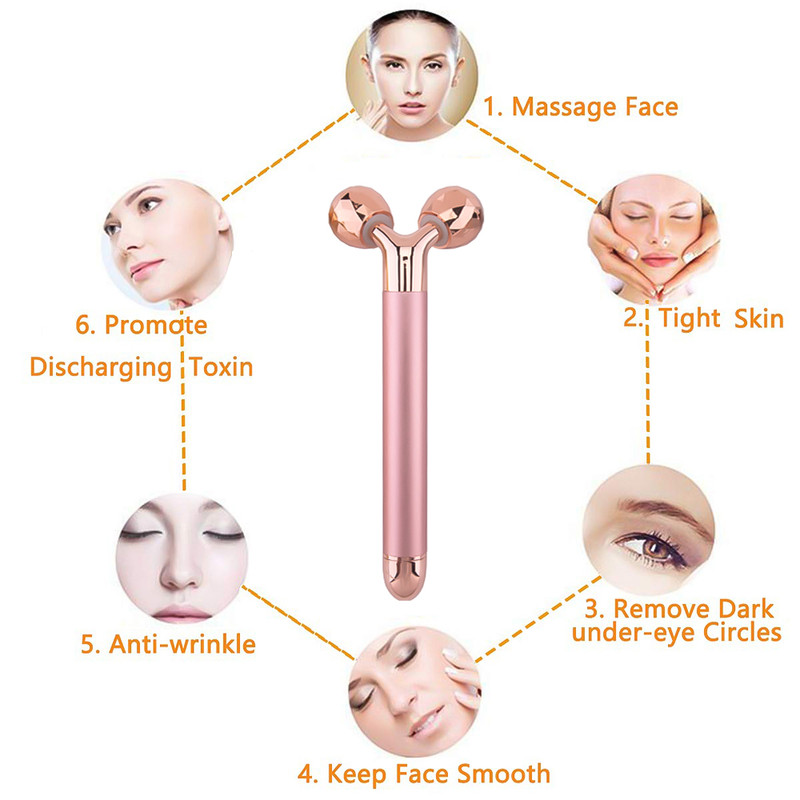 Facial Roller Massager, Electric Beauty Bar, Face Slimming Tool, Vibrating Skin Care Roller, Anti Wrinkle Lifting Device