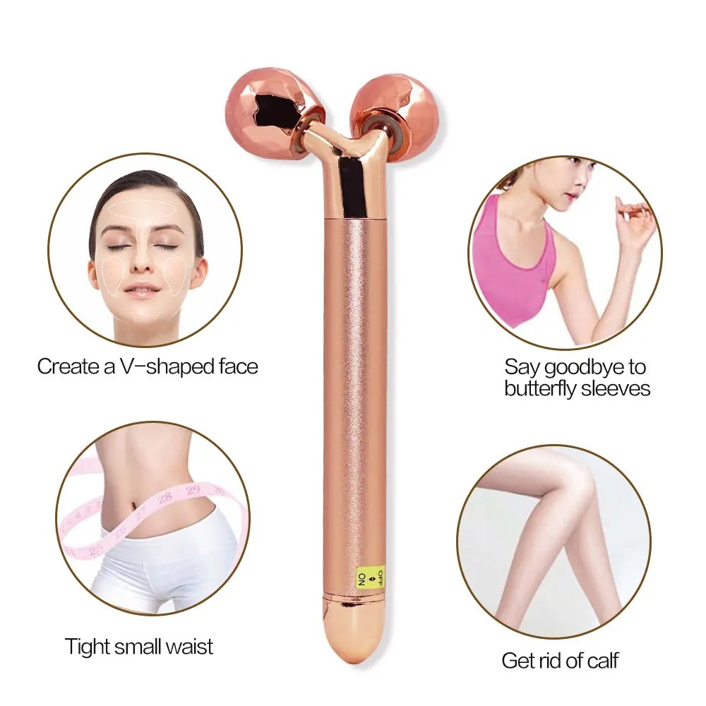 Facial Roller Massager, Electric Beauty Bar, Face Slimming Tool, Vibrating Skin Care Roller, Anti Wrinkle Lifting Device