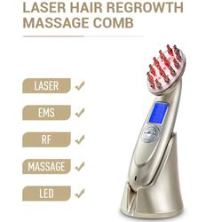 anti hair loss massage hair brush, electric laser hair growth comb, infrared rf red light, ems vibration hair care