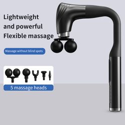 deep tissue percussion massager, long handle handheld fascia gun, adjustable speed muscle massager for neck, back, leg