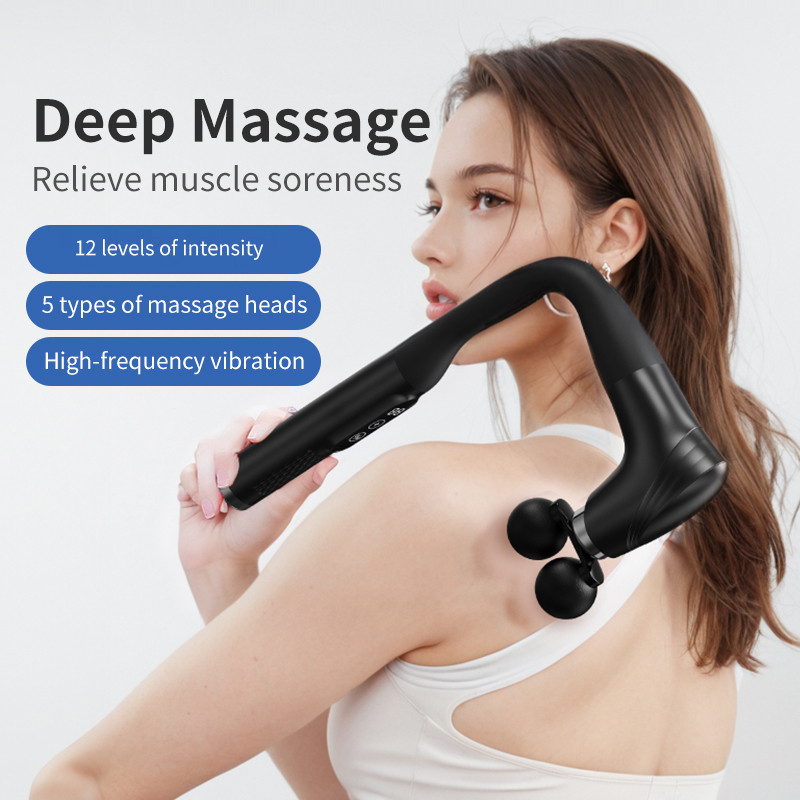 Deep Tissue Percussion Massager Long Handle Handheld Fascia Gun Adjustable Speed Muscle Massager Fo 1