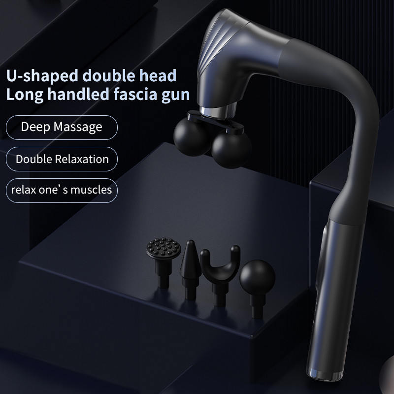 Deep Tissue Percussion Massager Long Handle Handheld Fascia Gun Adjustable Speed Muscle Massager Fo 2