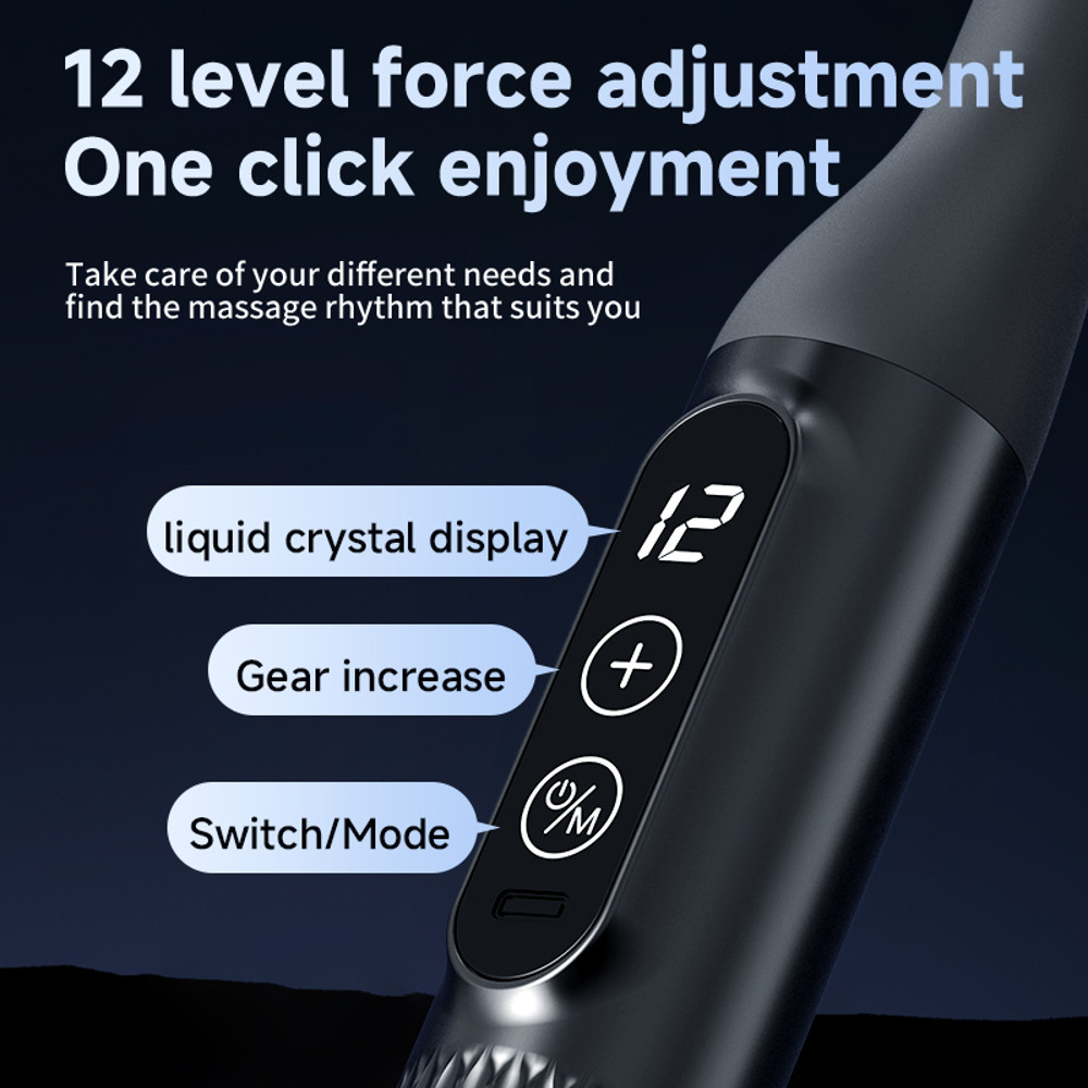 Deep Tissue Percussion Massager Long Handle Handheld Fascia Gun Adjustable Speed Muscle Massager Fo 4