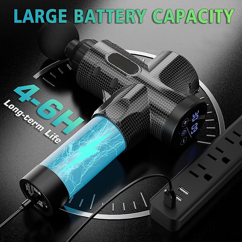 Facial Muscle Massager Massage Pistool Deep Tissue Massage Gun Portable Back Neck Body Muscle Fitne 1