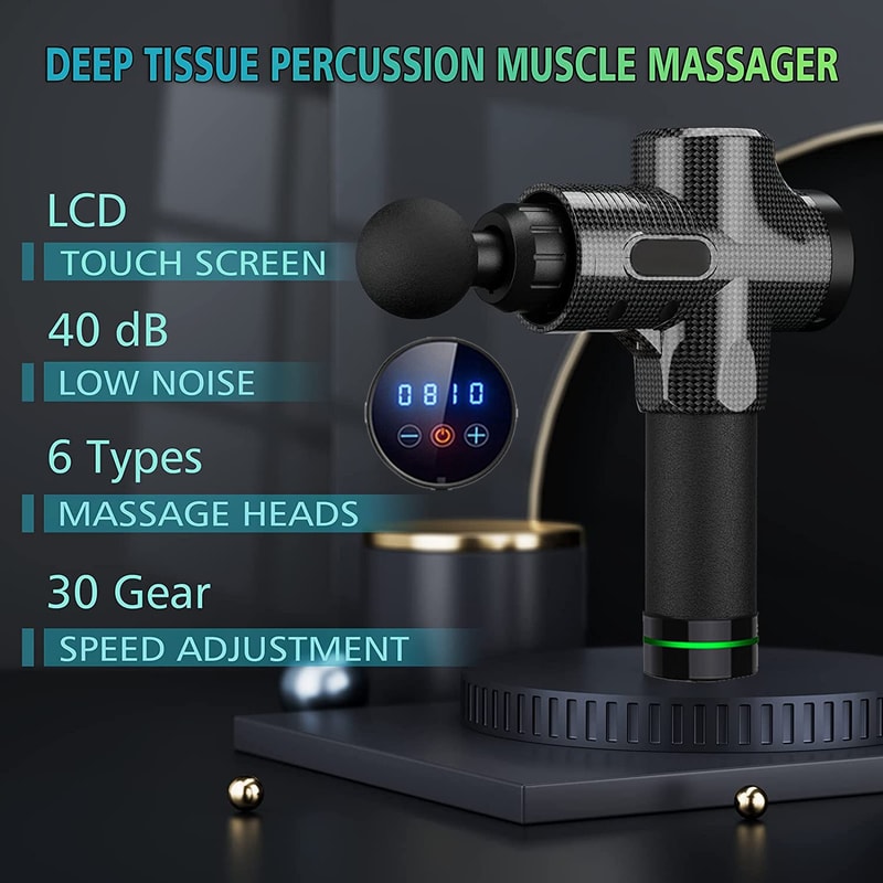 Facial Muscle Massager Massage Pistool Deep Tissue Massage Gun Portable Back Neck Body Muscle Fitne 0
