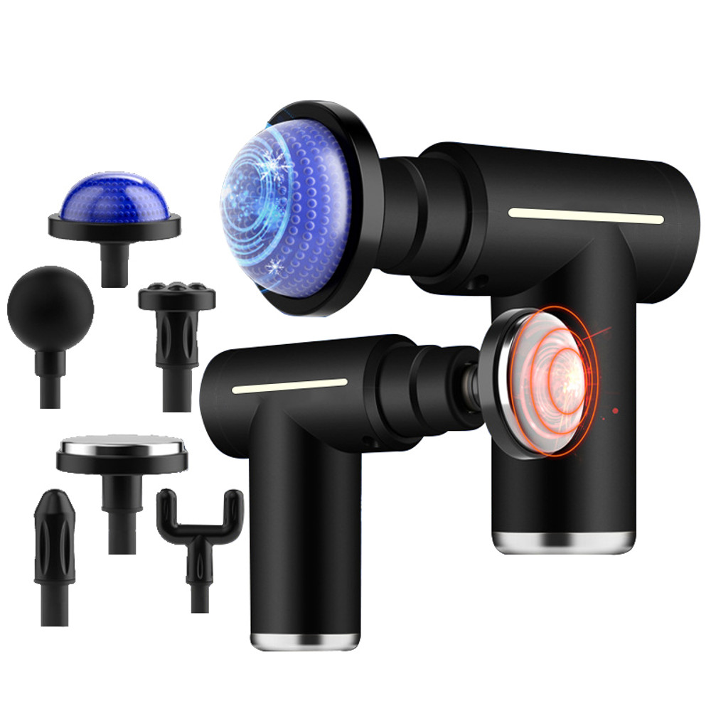 Cold And Hot Compress Fascia Gun Professional Level Muscle Massage Gun 6 Heads Intelligent Relaxati 0