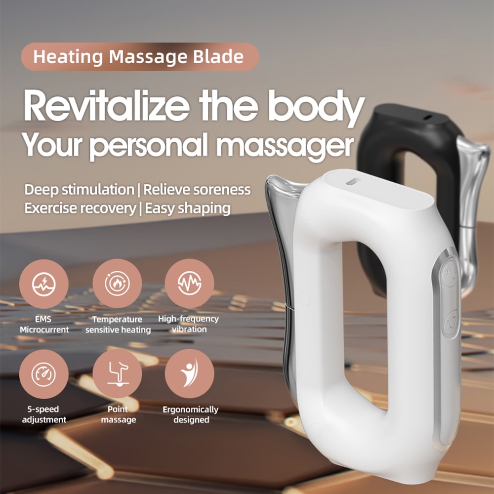 Electric Muscle Stimulation Massage, Electric Fascia Gun, Heating Muscle Relaxation, Scraping Fascia Knife Therapy