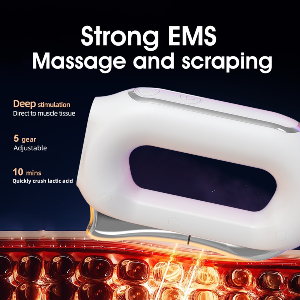 Electric Muscle Stimulation Massage, Electric Fascia Gun, Heating Muscle Relaxation, Scraping Fascia Knife Therapy