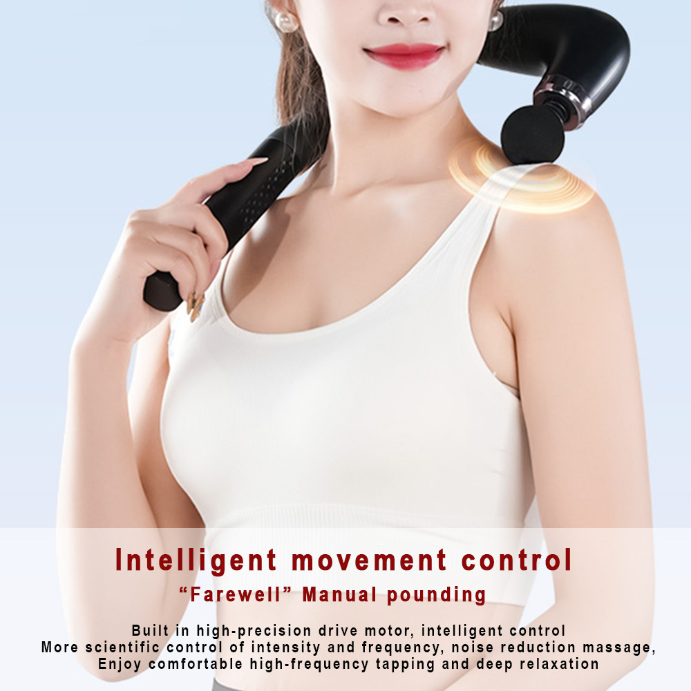 Elbow Self-Assist Massage Gun, Fascia Gun with Extended Handle, Muscle Relaxation for Upper and Lower Back, Deep Tissue