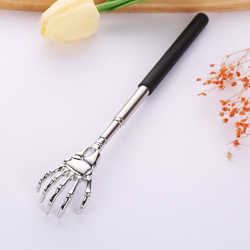 Stainless Steel Ghost Hand Telescopic Scratcher, Extendable Back Massage Stick, Portable Scratching Massager for Stress