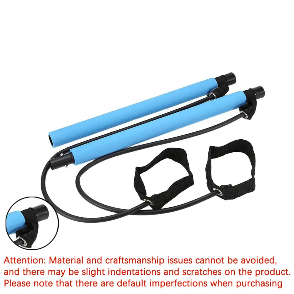 Yoga Pilates Bar Set, Multifunctional Fitness Bar Combination, Elastic Rope Back Trainer Stretching Belt