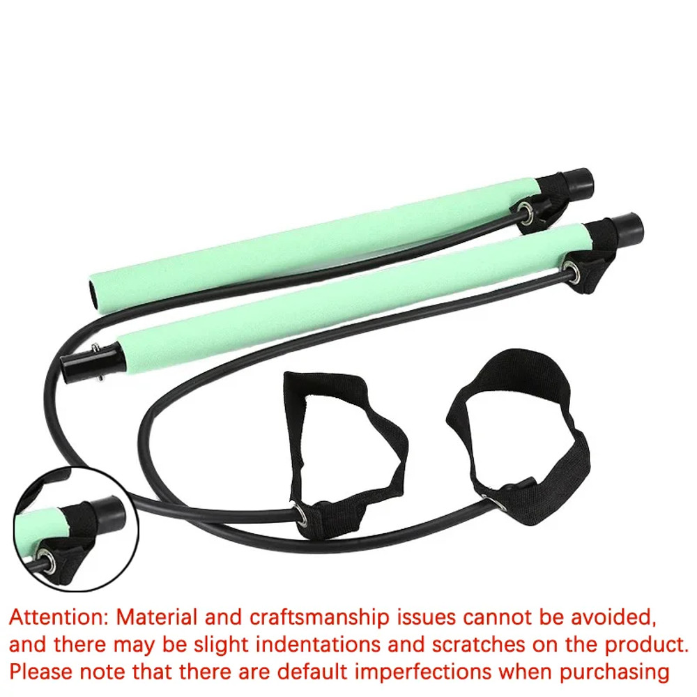 Yoga Pilates Bar Set, Multifunctional Fitness Bar Combination, Elastic Rope Back Trainer Stretching Belt