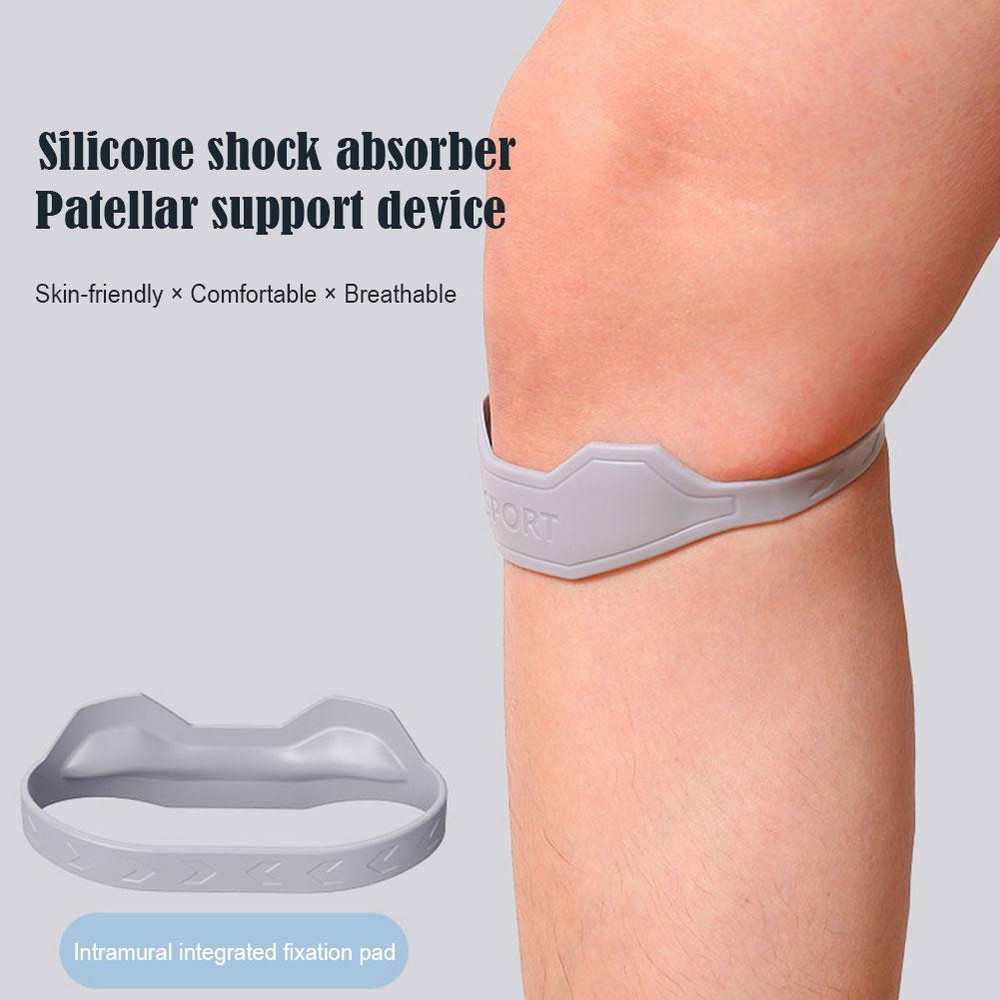 Flexible Knee Support Band, Silicone Patellar Tendon Strap, Elastic Patella Protection Strap for Sports, Gym, Daily Use