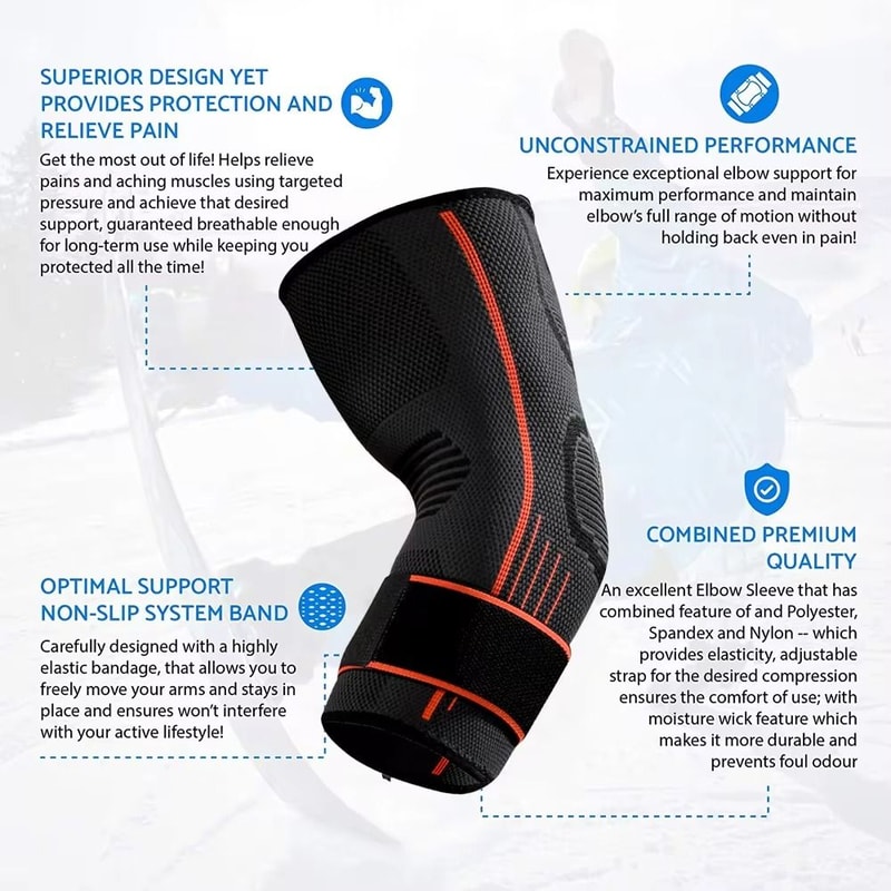 Brace Arm Warmers Elbow Compression Sleeve Support Arthritis Bandage Arm Pads Stretch Safety Access 4