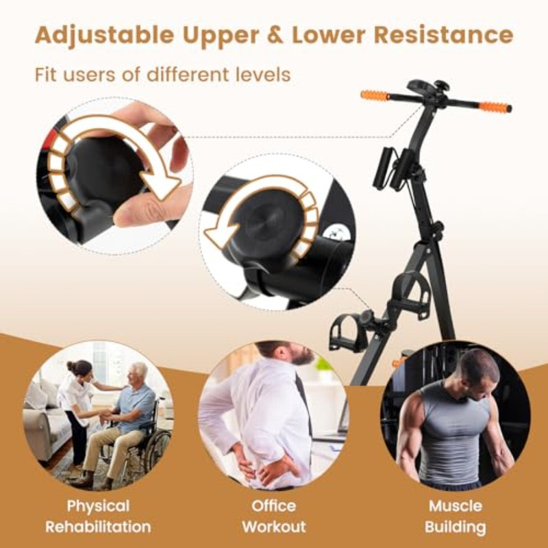 Hand Arm, Leg Knee Physical Therapy Exercise Bike, Pedal Exerciser for Seniors, Indoor Adjustable Fitness with Monitor